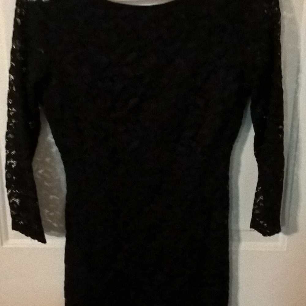 Black lace mini dress